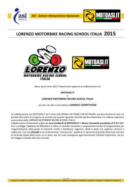 LORENZO MOTORBIKE RACING SCHOOL ITALIA 2015