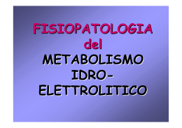 Fisiopatologia del metabolismo idro-elettrolitico