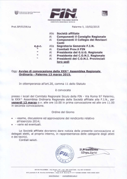 Avviso di convocazione della XXX^ Assemblea