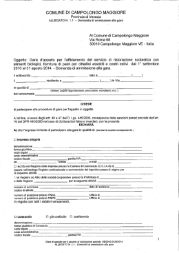 disciplinare gara allegati 1.1 - 1.14