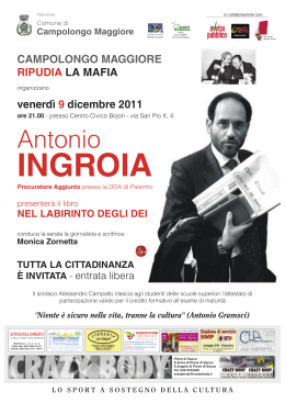 Locandina: Antonio Ingroia a Campolongo Maggiore