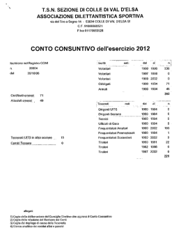 tsn sezione di colle di val d`elsa associazione dilettantistica sportiva