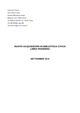 nuove acquisizioni in biblioteca civica libro moderno settembre 2010