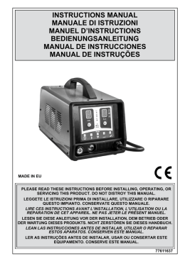 instructions manual manuale di istruzioni manuel d