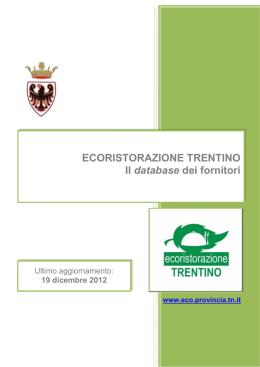 Il database dei fornitori_19dic12 - Provincia Autonoma di Trento