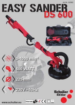 600 WATT 0-1000 min-1 225 mm 230V - 50Hz