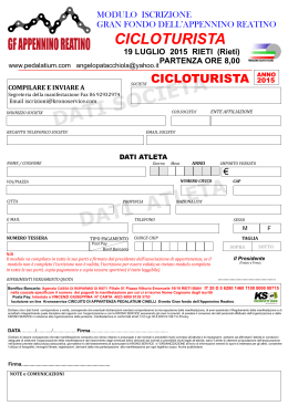 Modulo iscrizione Cicloturista