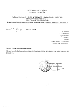 orario dal 09-12-14 - Liceo Ginnasio Statale Domenico Cirillo