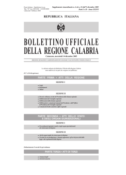 BOLLETTINOUFFICIALE DELLA REGIONE CALABRIA