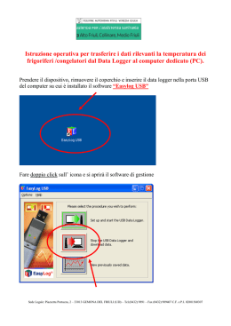 Manuale per scarico dati frigoriferi e congelatori