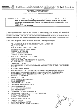 Via Castello n. 15 - 26025 PANDINO (CR) Tel. 0373/973231