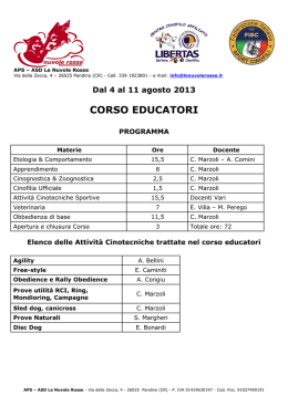 informazioni - club cinofilo le nuvole rosse