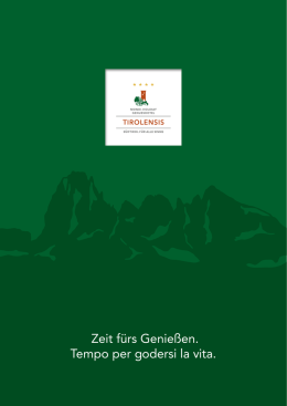 Zeit f&uuml;rs Genie&szlig;en. Tempo per godersi la vita. - MondI
