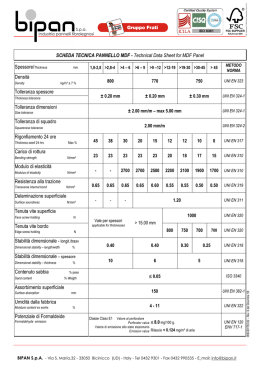 SCHEDA TECNICA PANNELLO MDF - Technical Data Sheet for