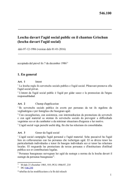 Lescha davart l`agid social public en il chantun Grischun