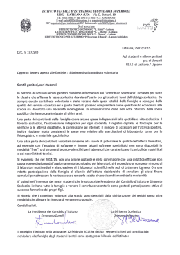 Lettera aperta alle famiglie