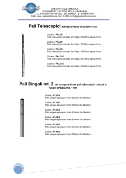 Pali Telescopici zincati a fuoco SPESSORE 1mm