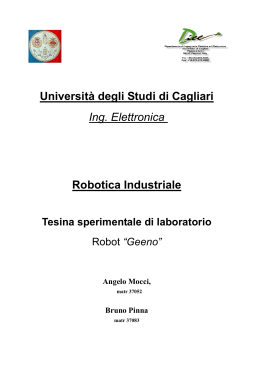 Università degli Studi di Cagliari Ing. Elettronica Robotica Industriale