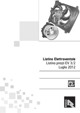 Listino Elettroventole Listino prezzi EV 3/2 Luglio 2012