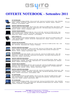 OFFERTE NOTEBOOK &ndash; Settembre 2011