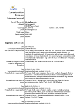 Scarica il curriculum in formato PDF