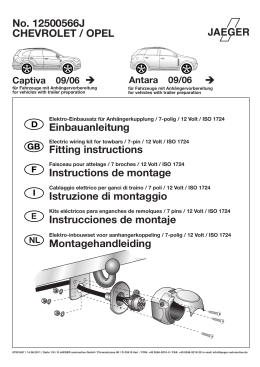 No. 12500566J Einbauanleitung Fitting instructions Instructions de