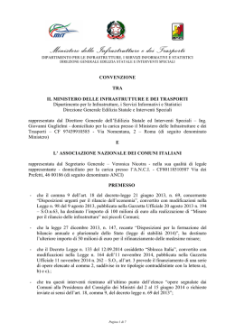 Convenzione Sblocca cantieri - Ministero delle infrastrutture e dei