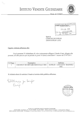 COMUNE DI EUPILIC) 22030 EUPILIO (CO)