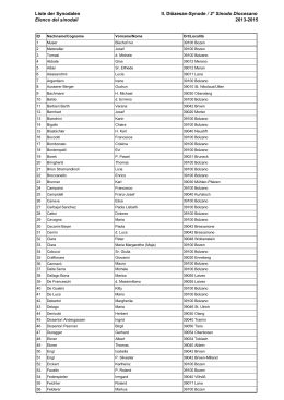 Liste der Synodalen Elenco dei sinodali II. Diözesan