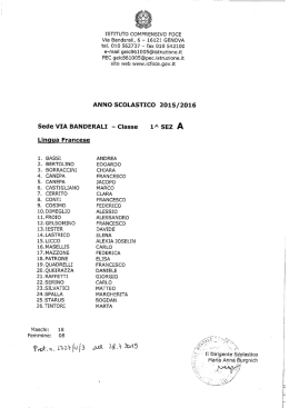 ISTITUTO COMPRENSIVO FOCE Via Banderal&igrave;, 6