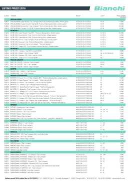 Listino Prezzi Bianchi 2016