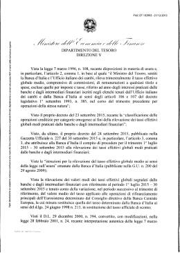 Decreto tassi usura gennaio - marzo 2016
