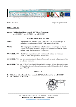 Prot. n. 167/A/3/3 Napoli 15 gennaio 2016 DECRETO N. 356