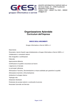 Curriculum dell`impresa GRUPPO INFORMATICA GIES SRL