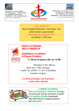 Settimanale 15-04-2012 - Comunità Pastorale S.Paolo Apostolo