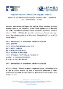 Regolamento di Concorso Campagna Scambi 2015