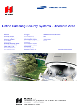 Listino Samsung Security Systems