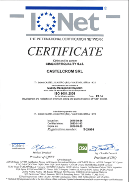 CERTIFICATE - castelcrom