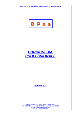 curriculum professionale - BELOTTI & PAGANI ARCHITETTI