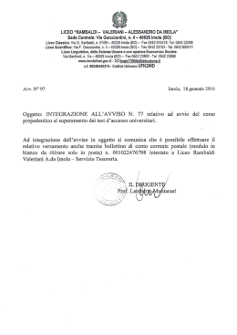 Sede Centrale: Via Guicciardini, n. 4 - 40026 Imola (BO)