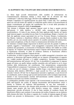 il rapporto tra volontary disclosure ed euroritenuta