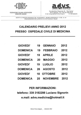 FEDERAZIONE ITALIANA ASSOCIAZIONI 40131 Bologna