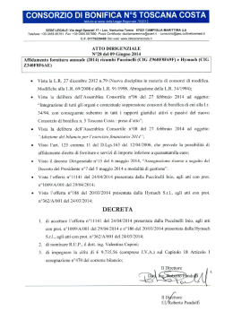 CONSORZIO DI BONIFICA N°5 TOSCANA COSTA