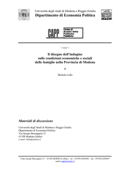 Indagine sui bilanci delle famiglie