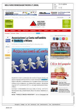 Associazione La Conta nell`ambito di Bookcity a Milano