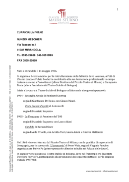 curriculum vitae - Compagnia MauriSturno