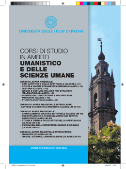 Umanistico e delle scienze umane - Universit&agrave; degli Studi di Parma