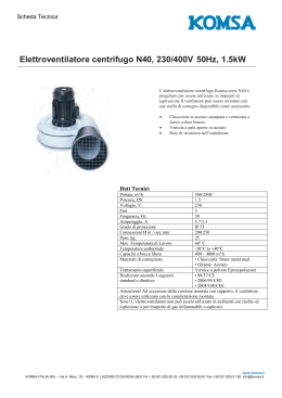 Elettroventilatore centrifugo N40, 230/400V 50Hz