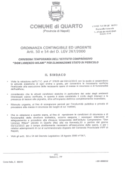 &Ugrave;RDlNANZ&Agrave; CONT!NGlBELE ED URGENTE Arti 50 e 54 del D