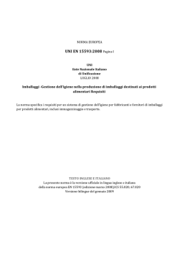 UNI 15593 Gestione dell`igiene nella